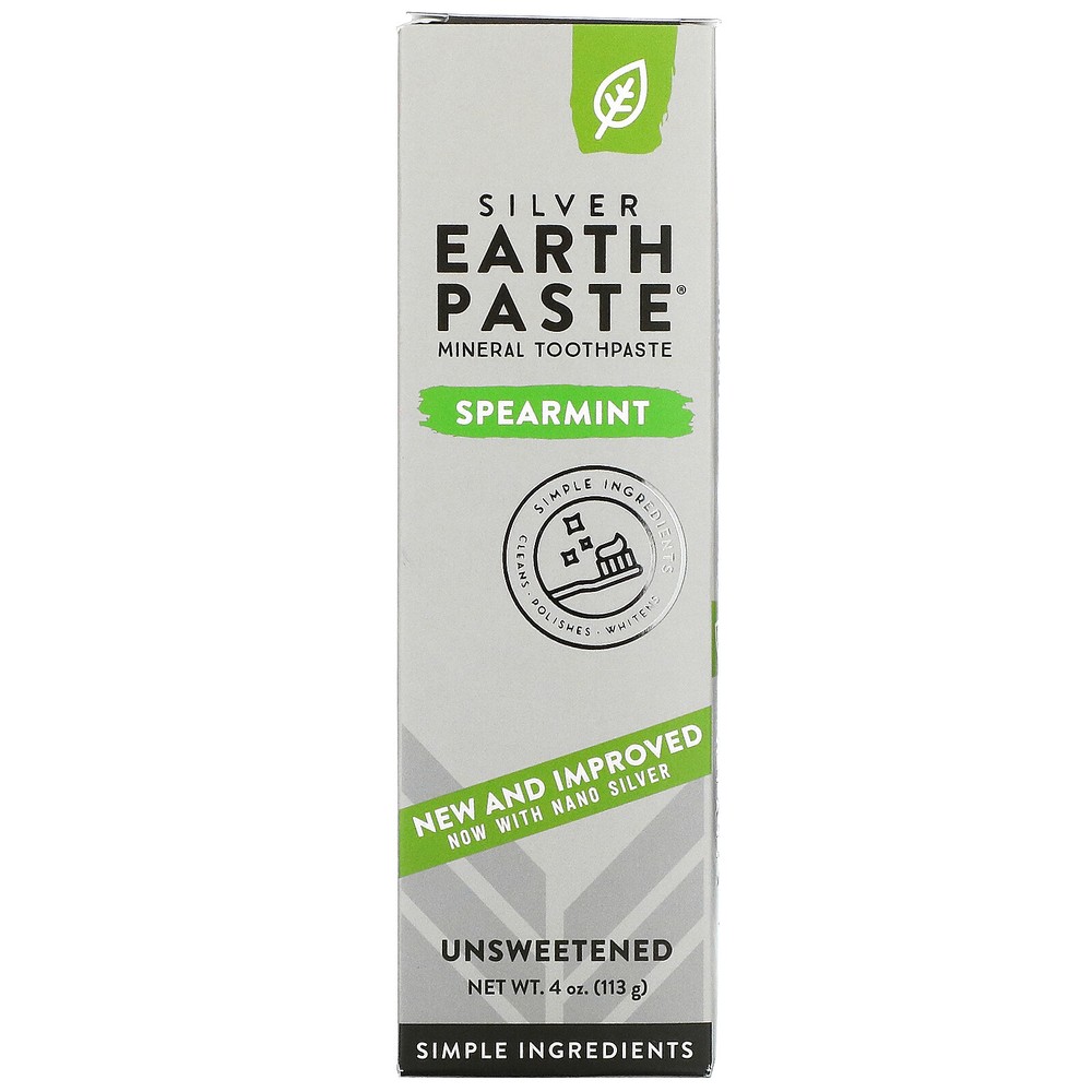 Earthpaste, Mineral Toothpaste, Unsweetened, Spearmint, 4 oz (113 g)