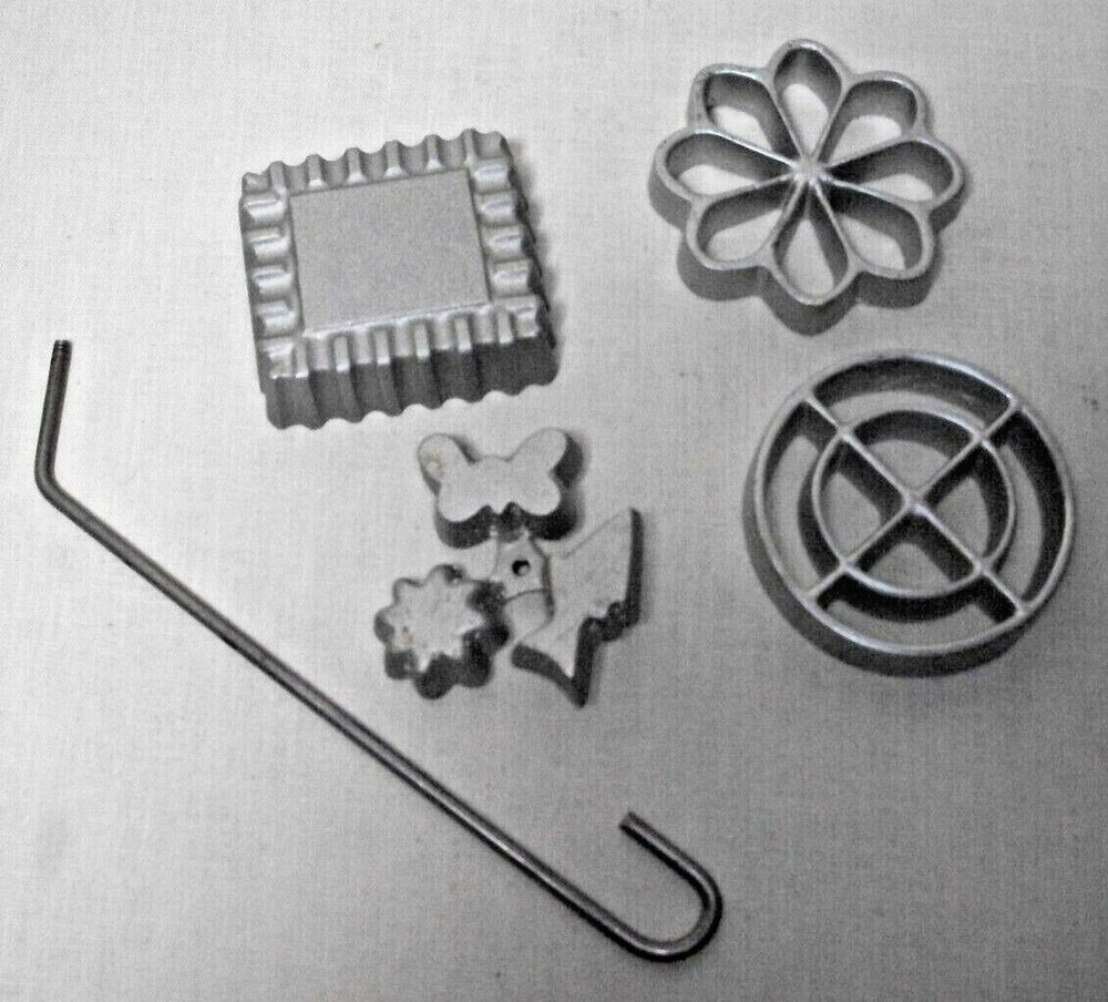 SCANDINAVIAN ROSETTE COOKIE & TIMBALE SHELL IRON SET 4 MOLDS