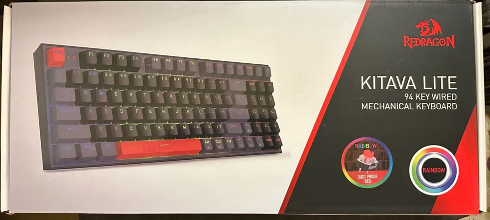 Redragon Mechanical Gaming Keyboard, 94 Key Keyboard Rainbow Backlight