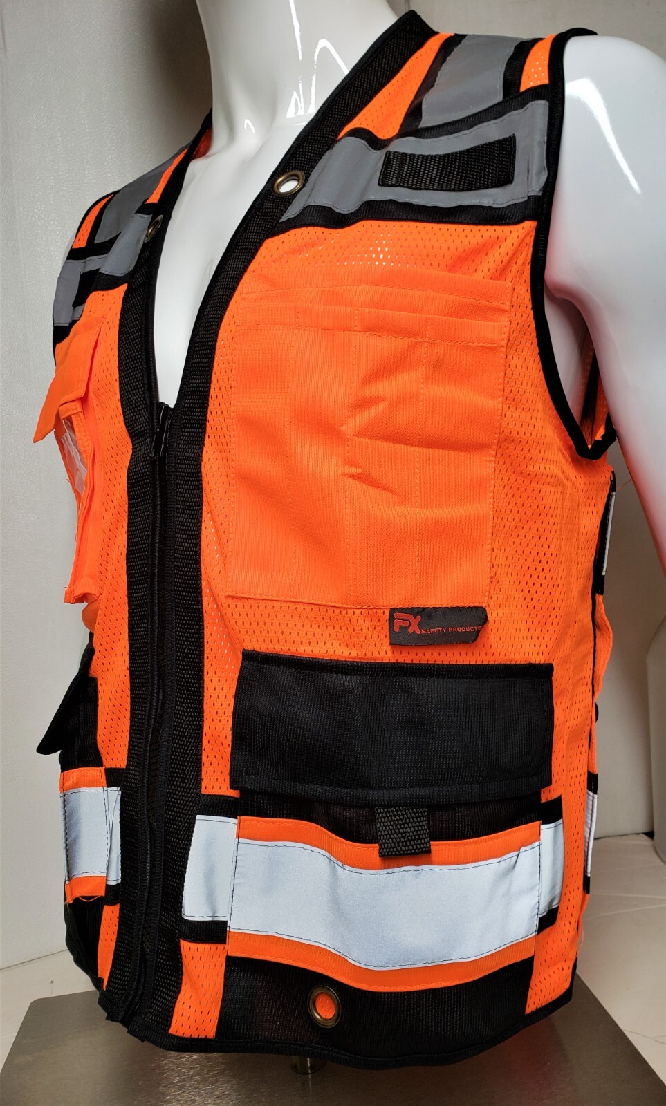 FX HIGH VISIBILITY Surveyor Two Tones Safety Vest Mesh front & back
