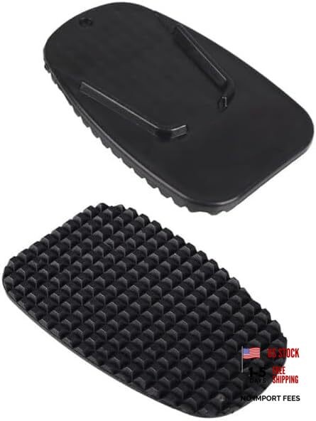 2Pcs Black Motorcycle Side Kickstand Pad, Non-Slip Base Support Plastic Pad,