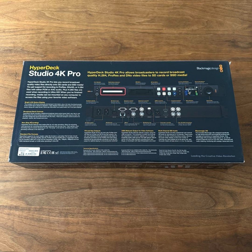NEW IN BOX Blackmagic Design HyperDeck Studio 4K Pro Recorder (HYPERD/ST/DG4P)