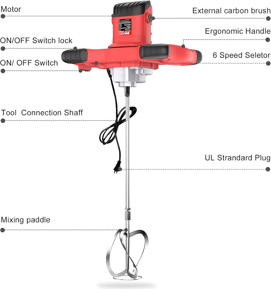 Electric Concrete Mixer - Dual Paddle Design