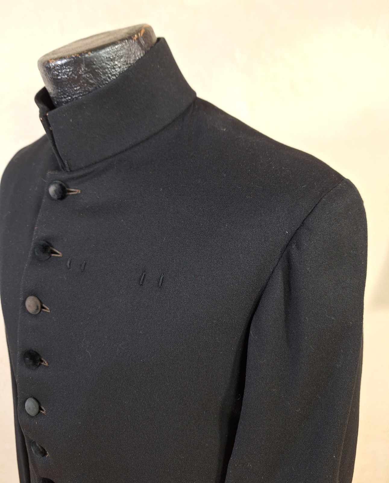 Antique Men's Black Single Breasted Frock Coat 36R S Vtg 1900s Victorian Masonic