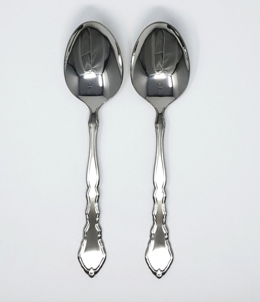 Oneida Satinique Set of 2 Solid Serving Spoons 8 1/4"