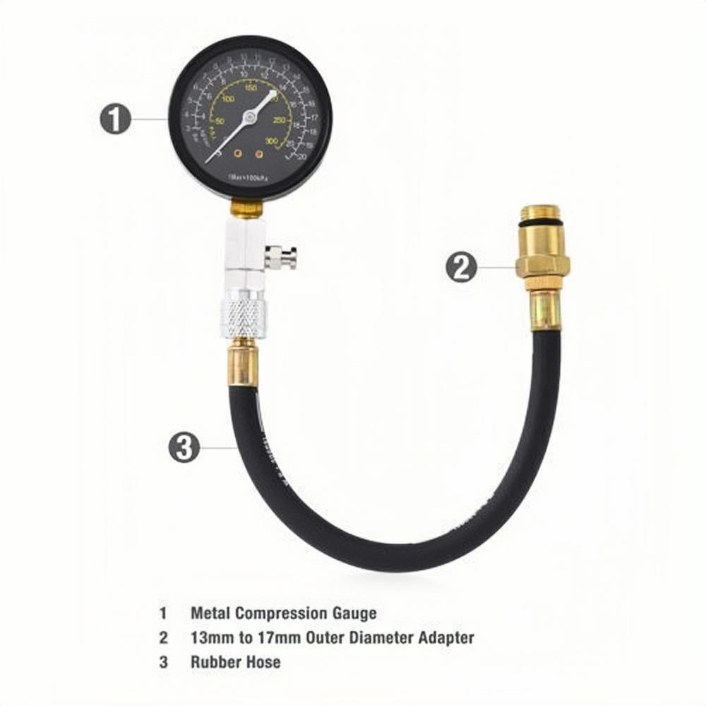Engine Cylinder Compression Gauge Tester Kit Gas Engine Diagnostic Testing Tool