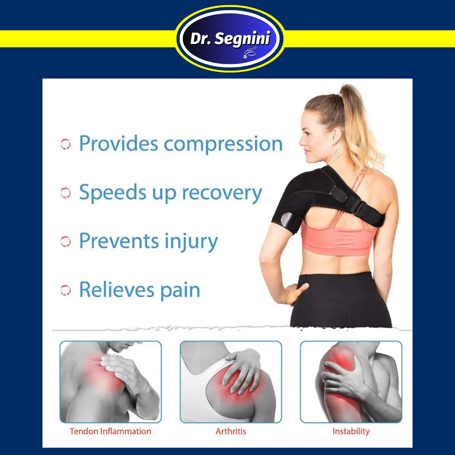 SHOULDER BRACE ROTATOR CUFF PAIN RELIEF SUPPORT ADJUSTABLE BELT SLEEVE SPRAINS✅⭐