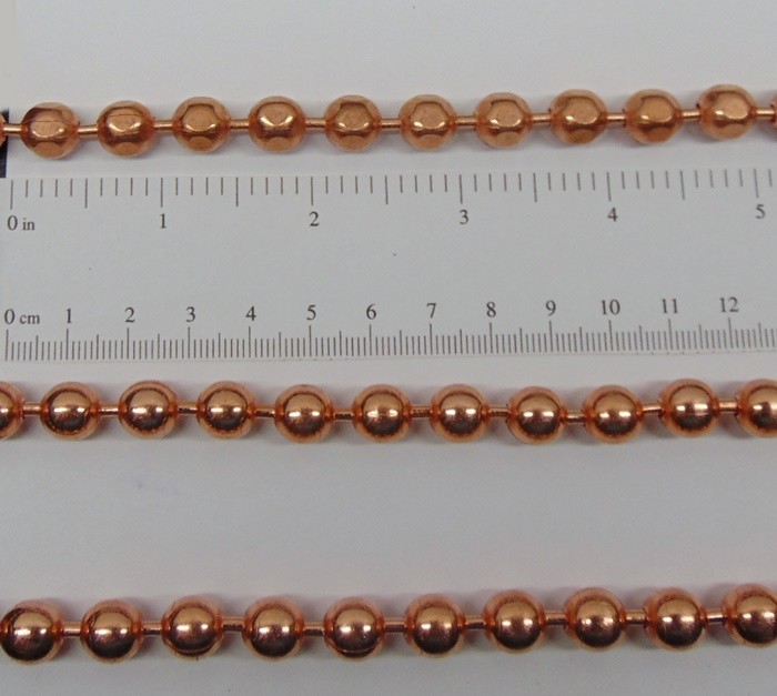 Statement Size COPPER BALL CHAIN Necklaces 9.5mm Round + Faceted Bead ~ XL