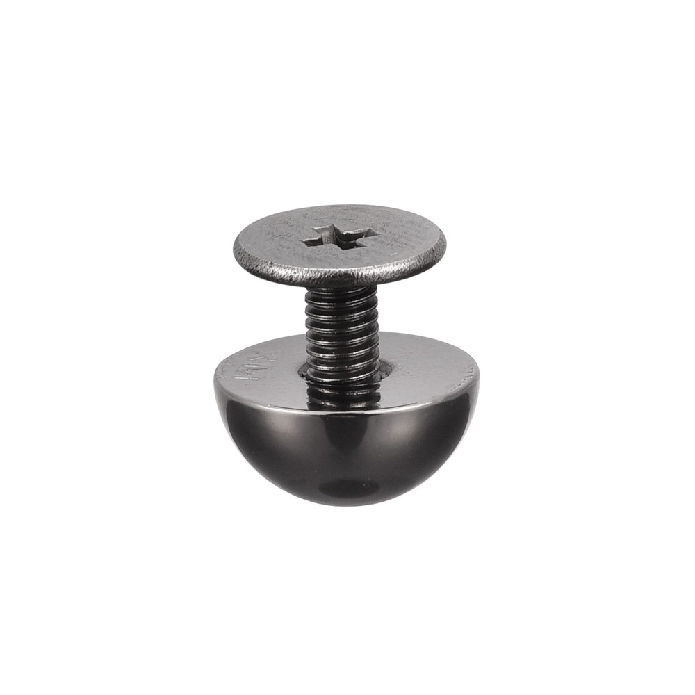 10x6mm Screw Back Rivets Solid Round Head Leather Studs Black 10 Sets
