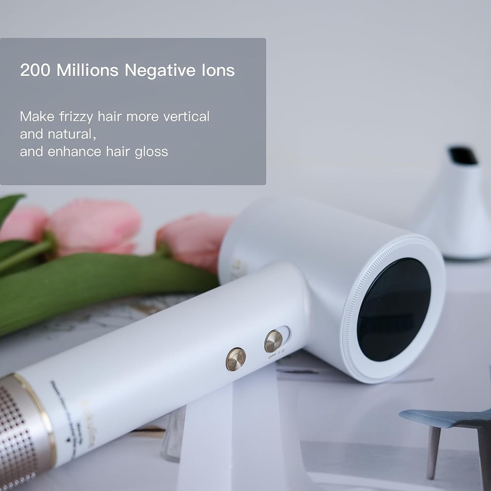 High-Speed Ionic Hair Dryer Lightweight Fast Drying 4 Heat Settings Diffuser