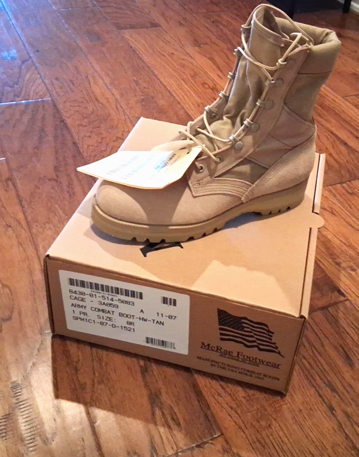 McRae Military Combat Boots Size 8R New in Box with DLA Socks