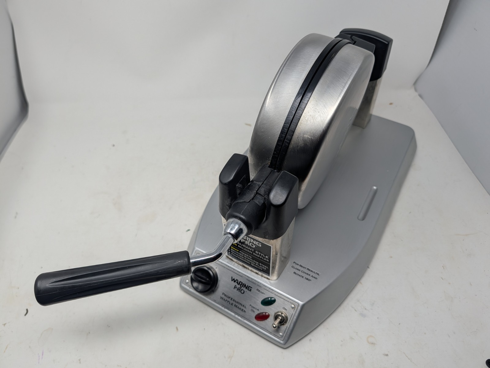 Waring Pro Waffle Maker Belgian WMK300 Stainless Steel Rotating Professional
