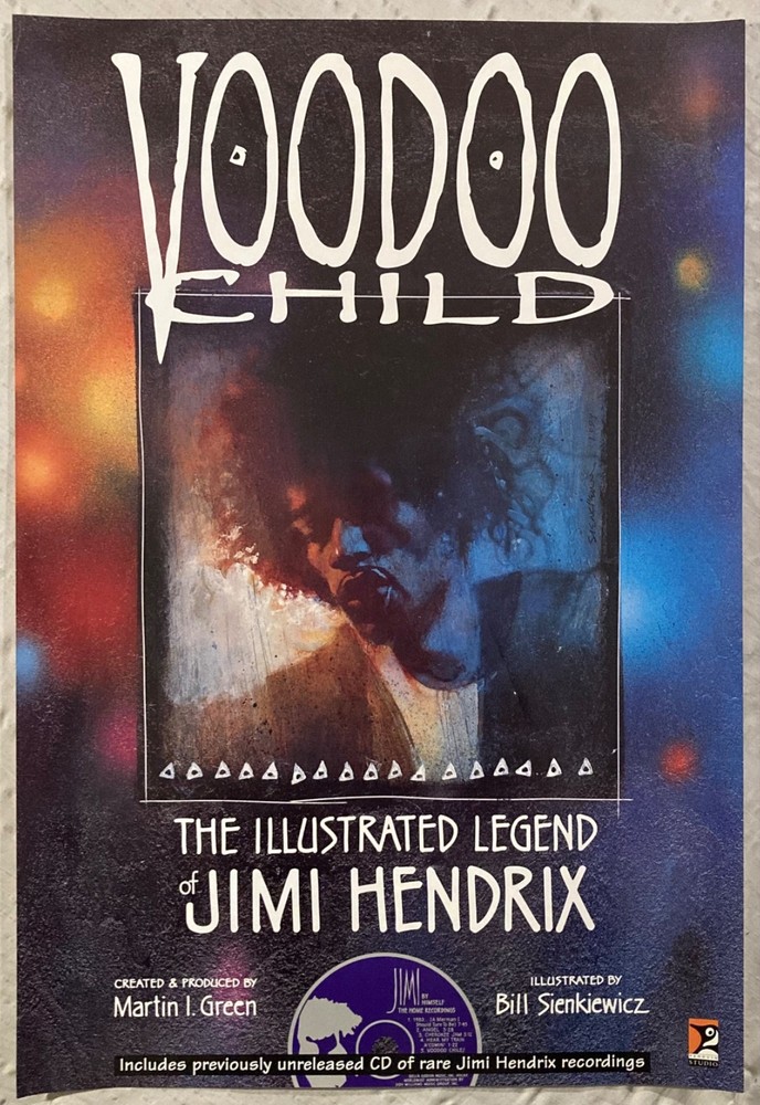 Jimi Hendrix 1995 Promo Poster The Illustrated Legend Book And CD F