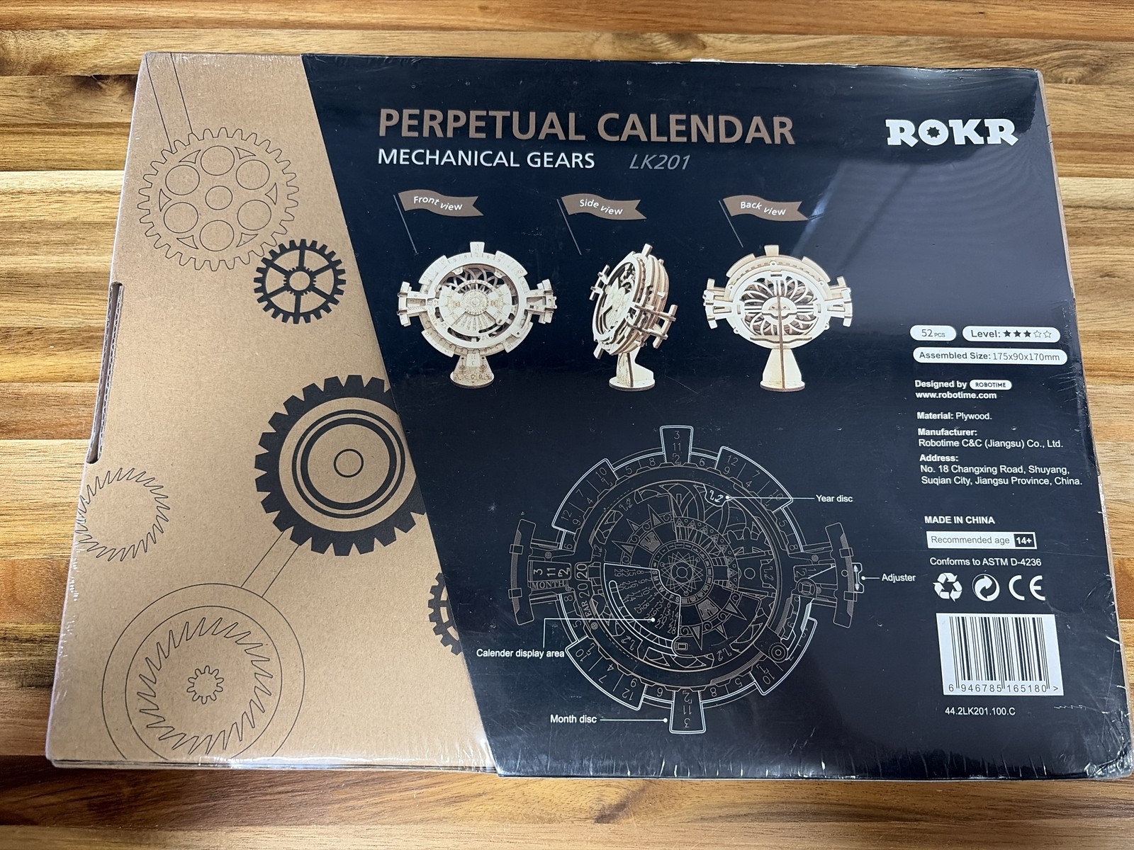 ROKR LK201 Perpetual Calendar Mechanical Gears 3D Wooden Puzzle Kit