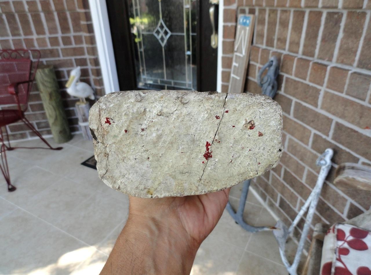 WEATHERED DISTRESSED WOOD Nautical Red & White Lobster Buoy E FL LANGILLE 11440