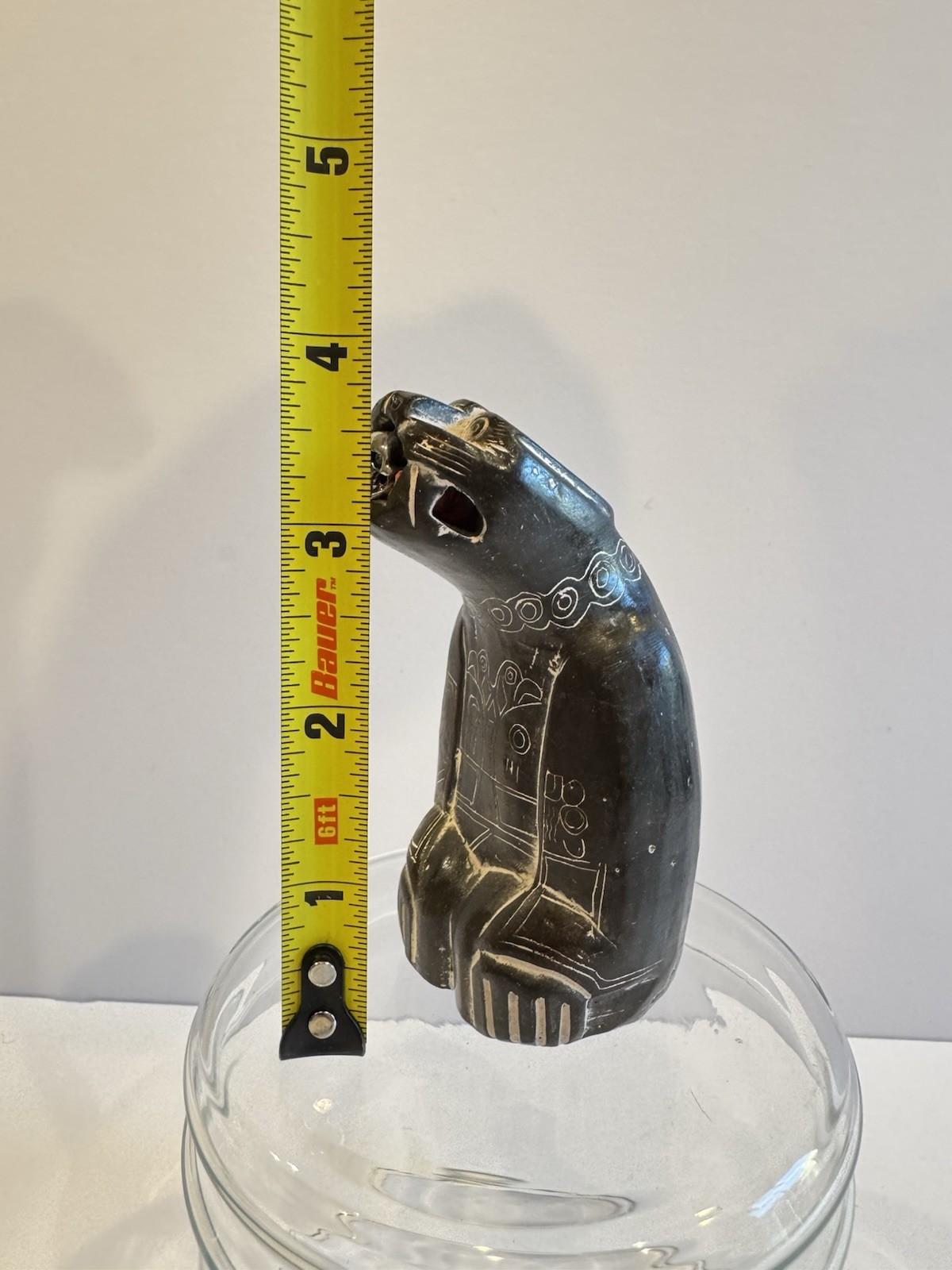 Hand Carved Stone Jaguar Statue Mythical Pre-Columbian Form Bolivian Chachapuma