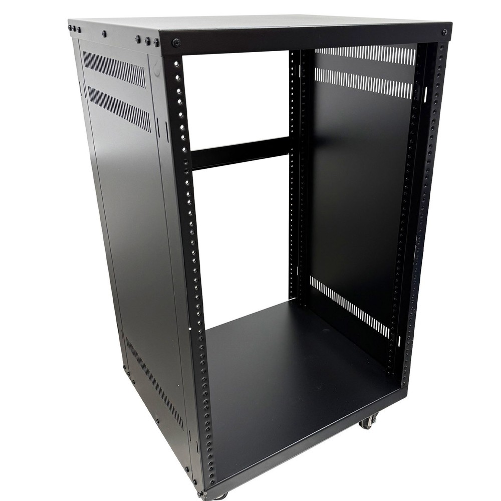 12U Open Frame Server Rack with 4 Casters Mobile Under-Desk Server Stand