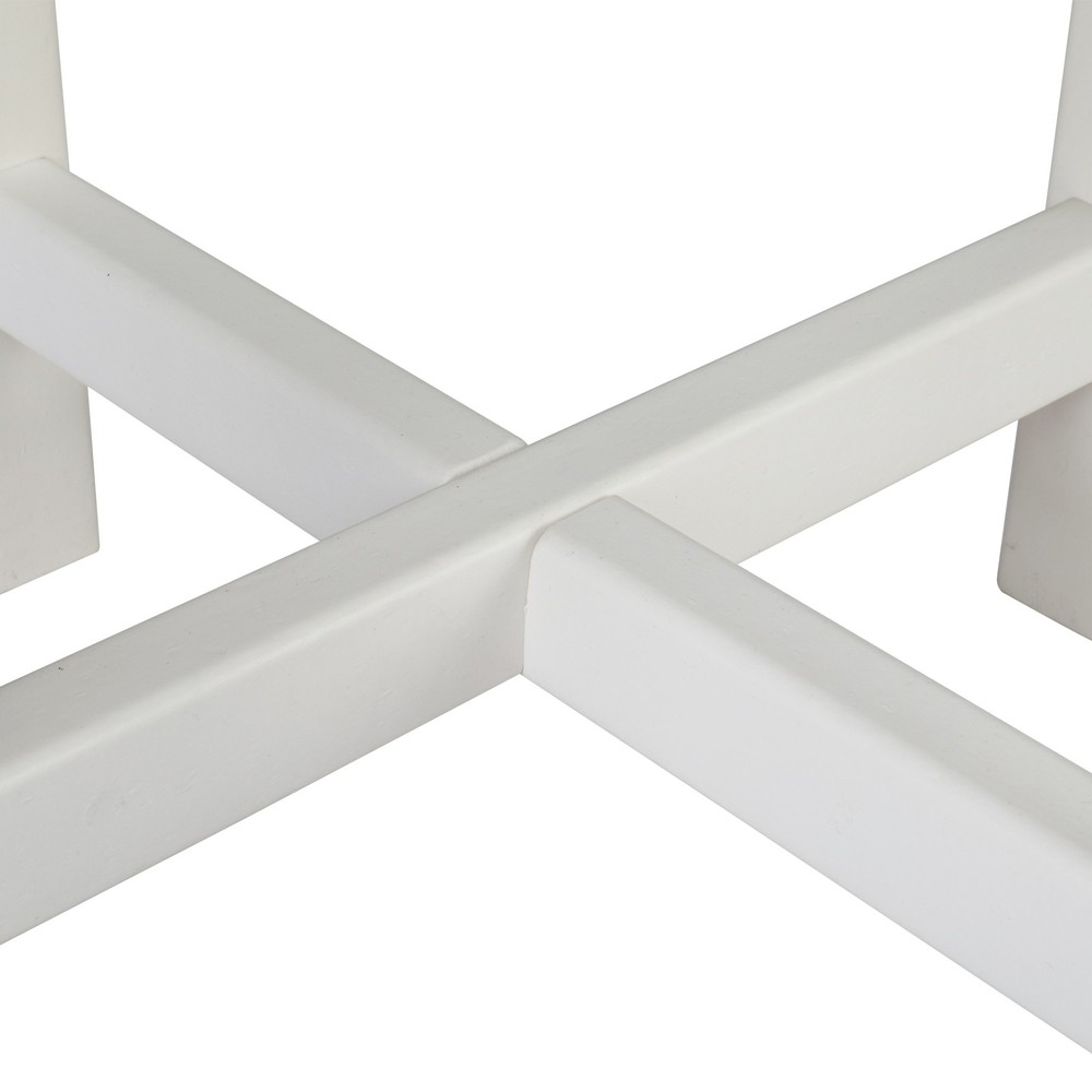 46cm Round White HDPE Side Table, Single Layer Modern Accent Table
