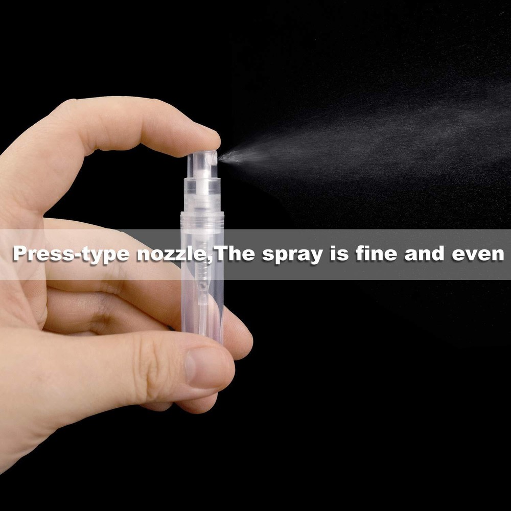 50pcs mini perfume atomizer, clear plastic spray bottle portable Clear
