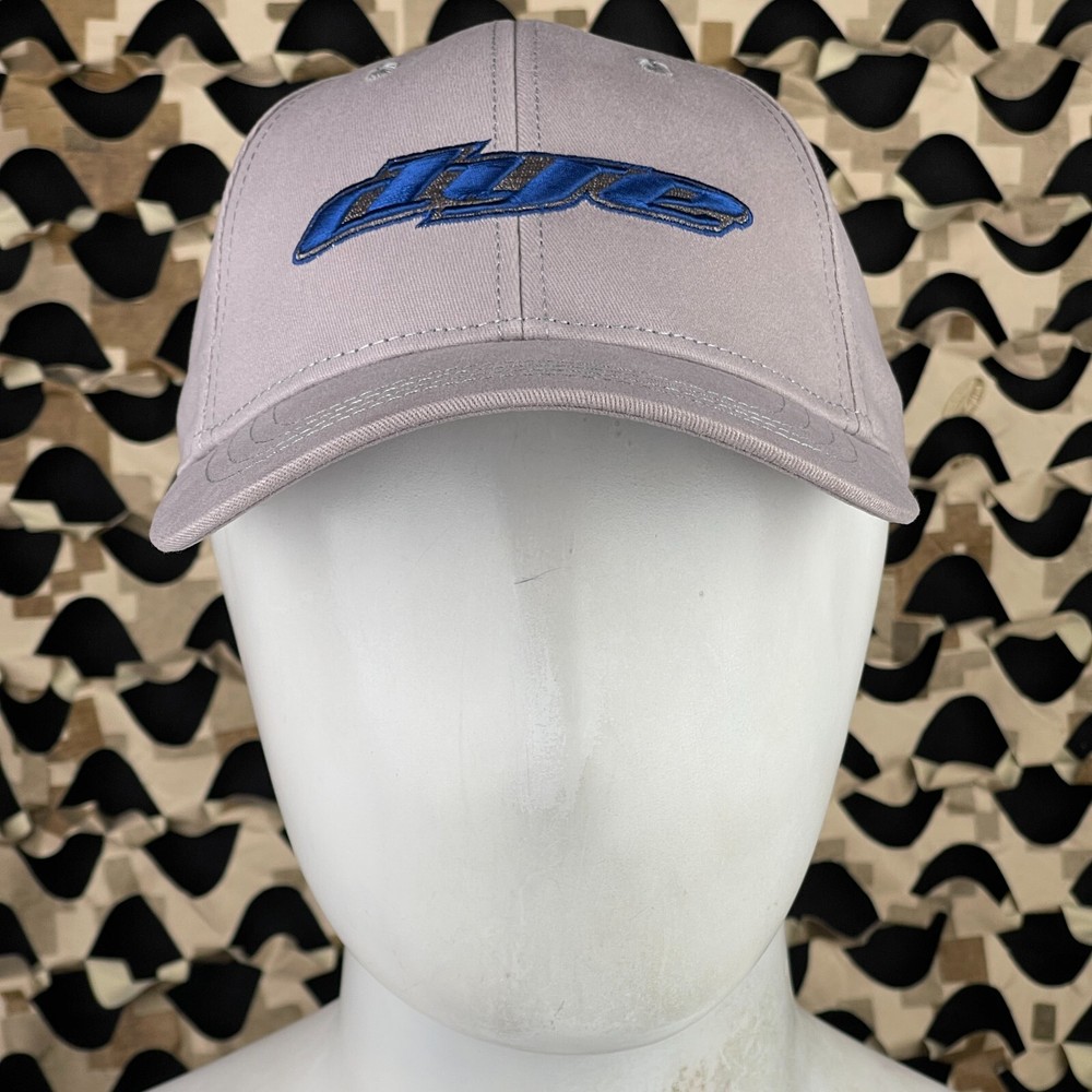 NEW Dye Logo Flex Curve Hat - Grey/Blue - Small/Medium