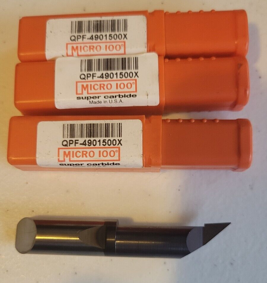 MICRO 100  PROFILE BORING BAR, SOLID CARBIDE QUICK CHANGE 1/2" SHANK .008R QTY 4