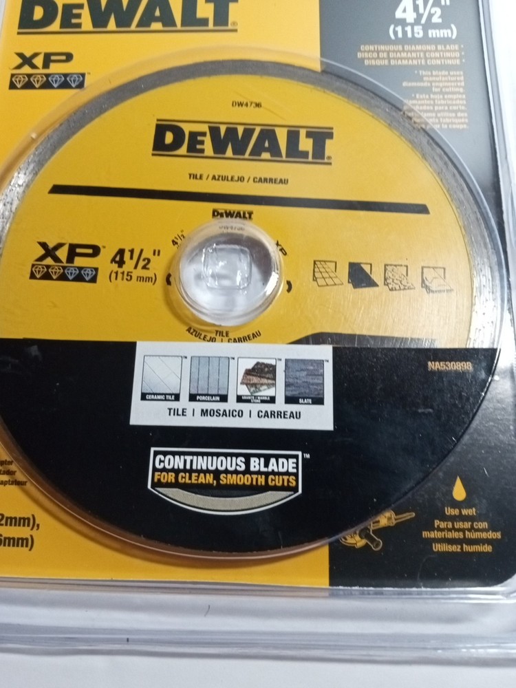 Dewalt DW4736 4-1/2" Continuous Diamond Blade