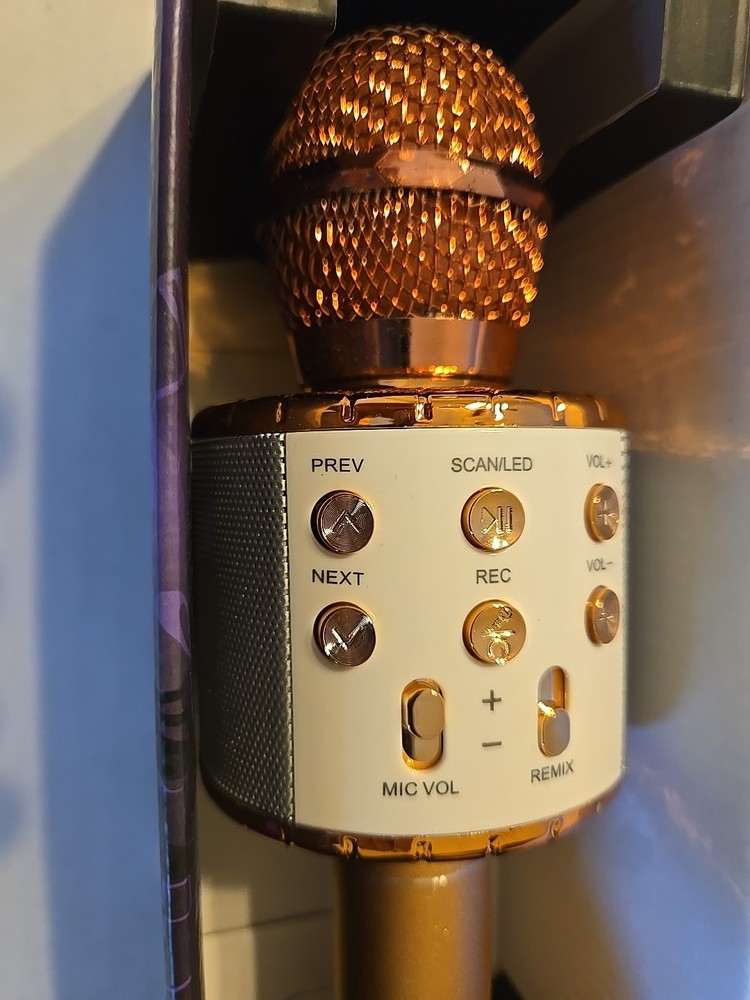 Verkstar Wireless Multi-Function Microphone Rose Gold Portable Kareoke USB Drive