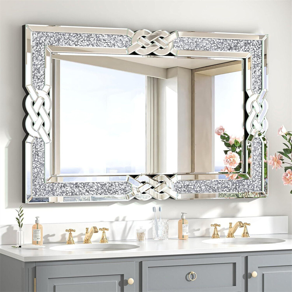 Crystal Mirror Crush Diamond Silver Mirrors for Wall Decor Rectangle Mirrors NEW