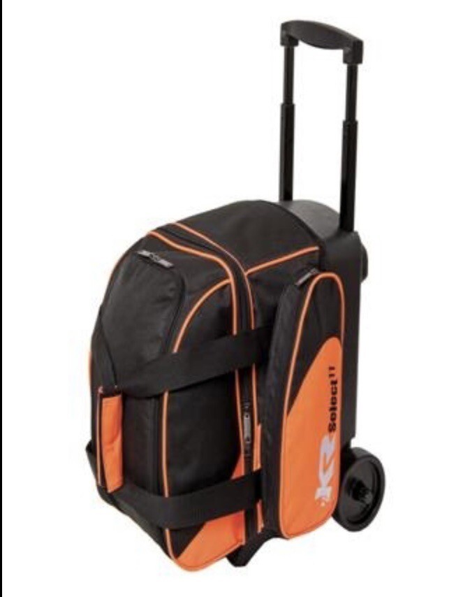 KR Select 11 Single Ball Bowling Bag Black Wheeled Rolling Extendable Handle.