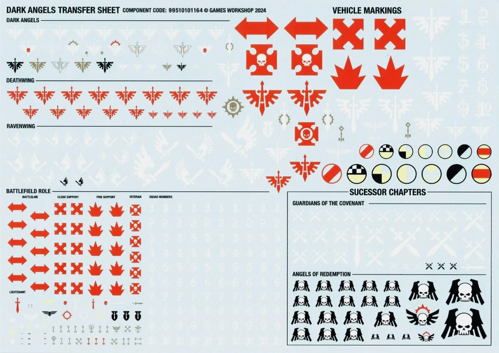 Dark Angels - Transfer Sheet/Decals - Warhammer 40K