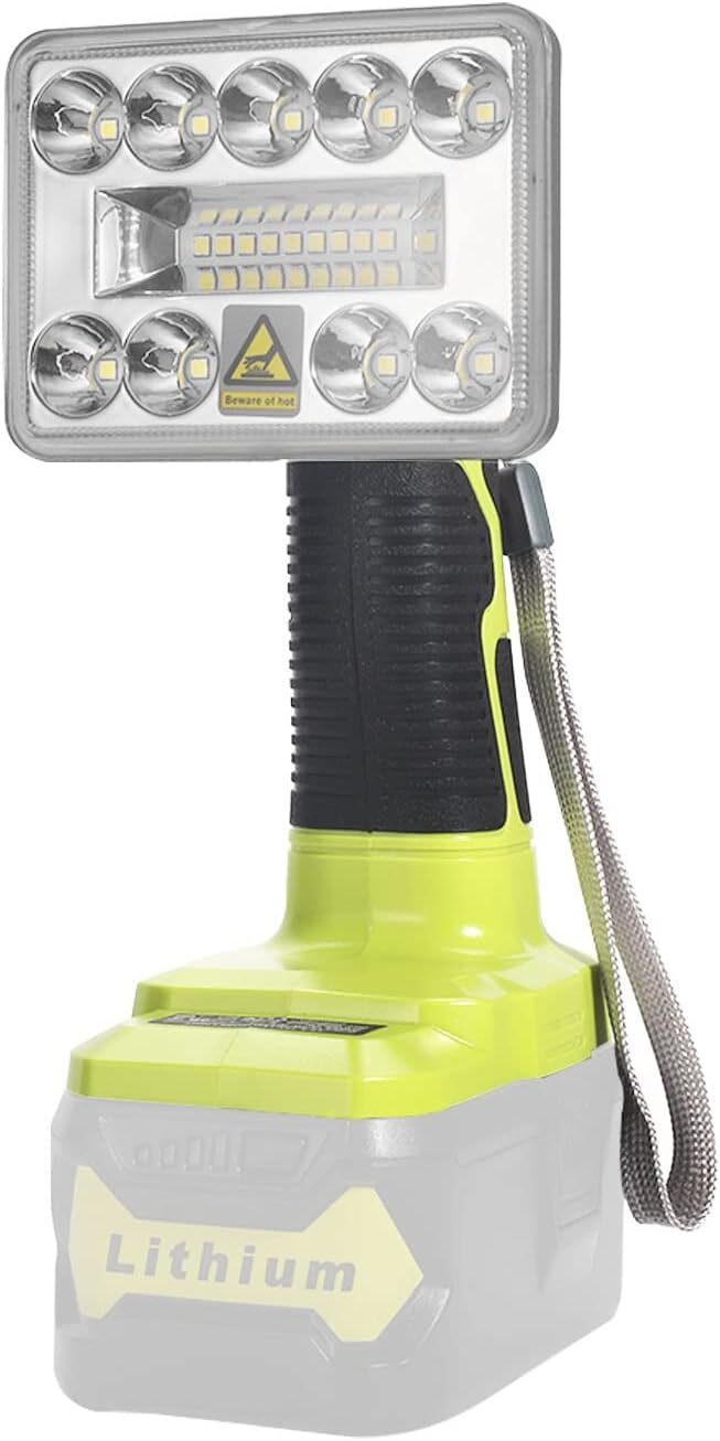 Cordless LED Work Light for Ryobi 18V Li-Ion Battery Handheld Jobsite Light 9W