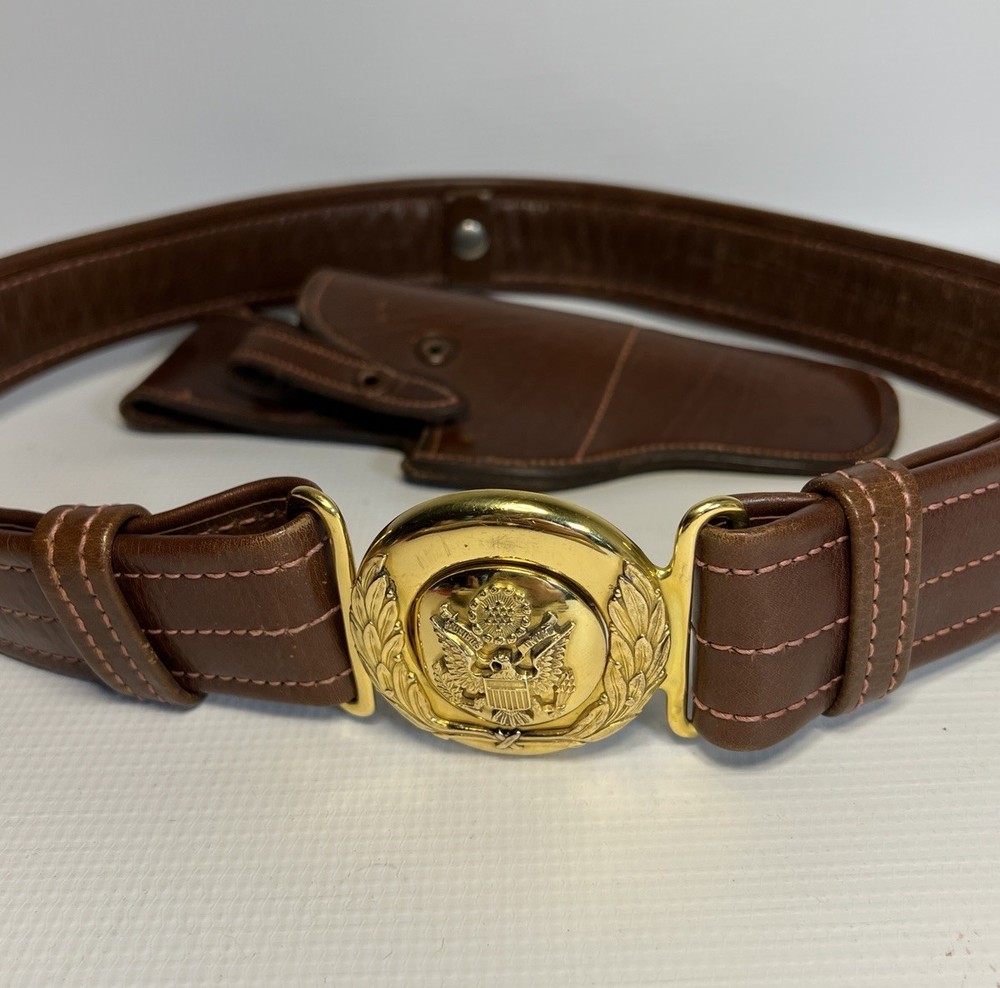 Original WWII US Army General Officer Belt & Holster Set Hickok Eagle Buckle