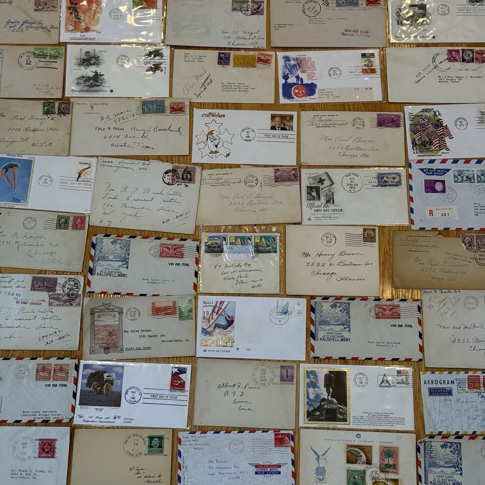 100 Early Postal Covers Random Pull 1890-1960 FDC Airmail Estate Lot