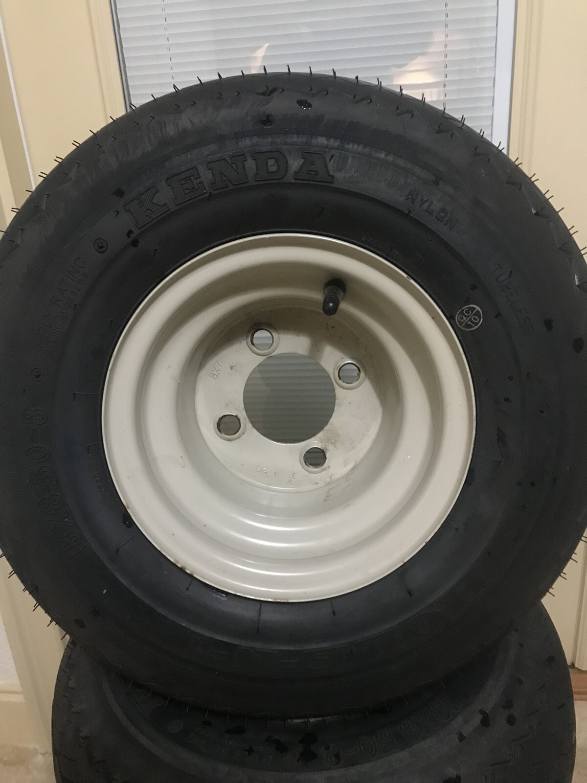 Set Of 4 - Kenda 18X8.50-8 Take Off Golf Cart OEM Tires & Wheels - 90%+ Tread