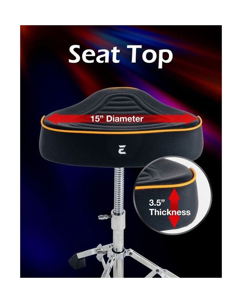 EHWD Premium Motorcycle Drum Throne, Rotatable Stool, Memory Foam Cushion wit...