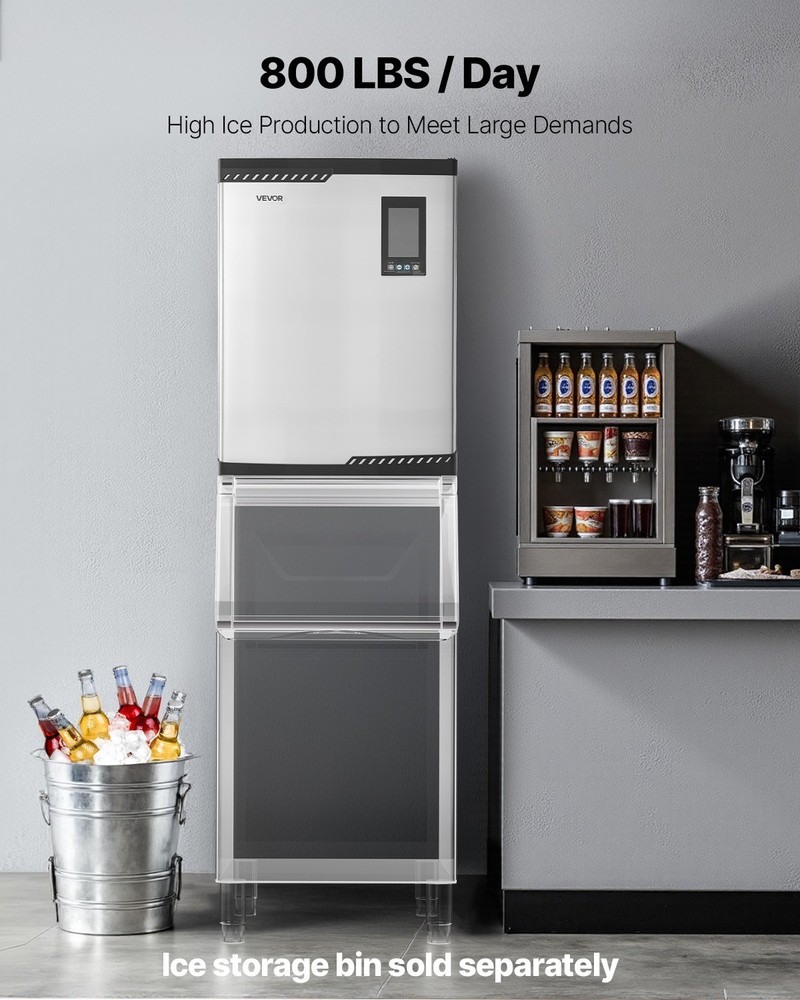 VEVOR Commercial Ice Maker Machine - Head 800 lbs/Day Self-Cleaning Ice Maker