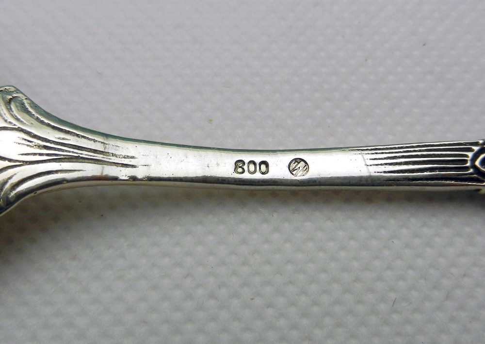 Vintage Solid 800 Silver Sugar/Cream Spoon 5.25” Hallmarked