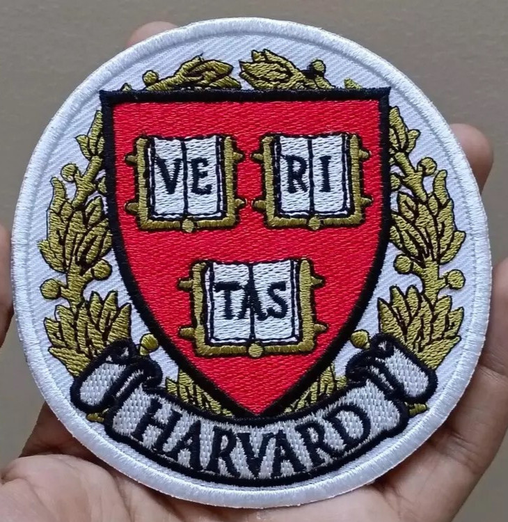 Harvard University Logo Iron On Patch - Sew Patch - Embroidered Patch 4"x4"