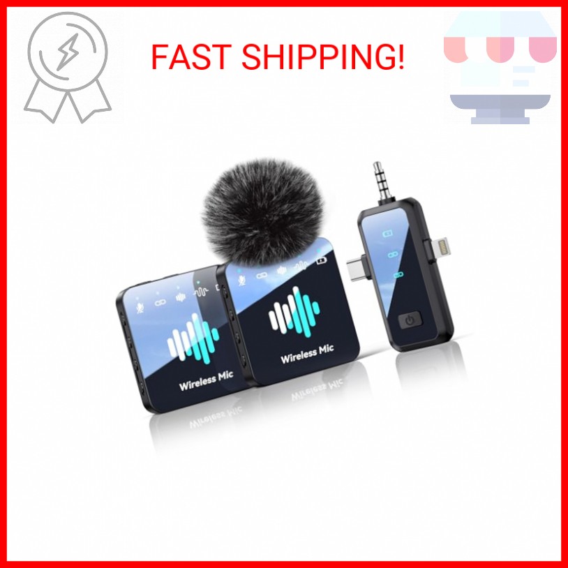 MENERESAS Wireless Lavalier Microphone for iPhone: Mini Microphone Noise Reducti