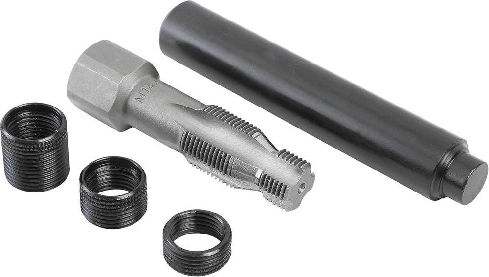 25647 5-Piece Spark Plug Saver, M14-1.25 Thread Reamer and Thread Inserts, In...