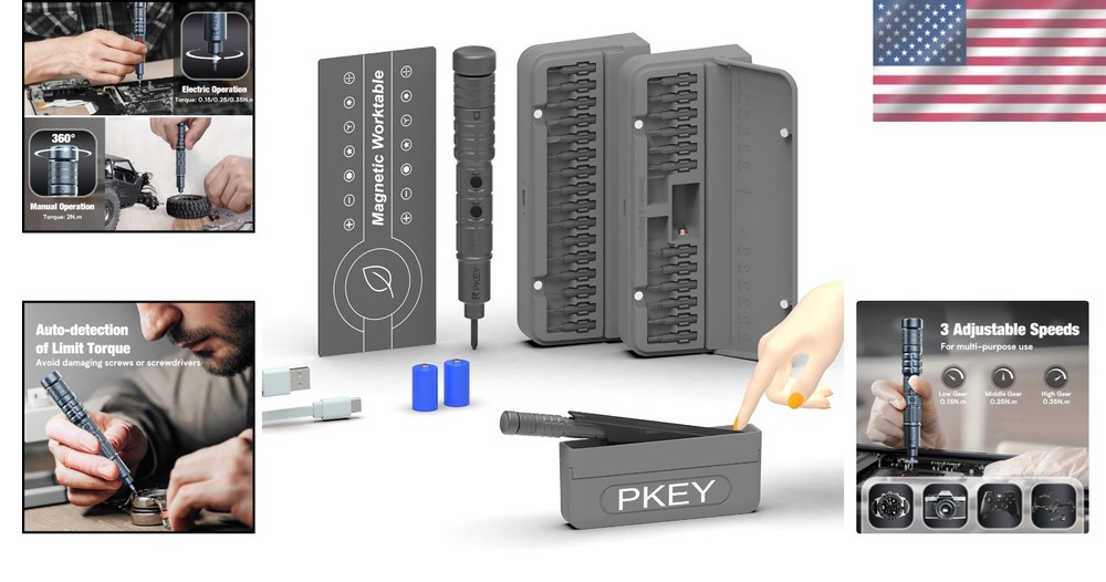 Precision Electric Screwdriver with Magnetic Bits & Ergonomic Design for Repairs