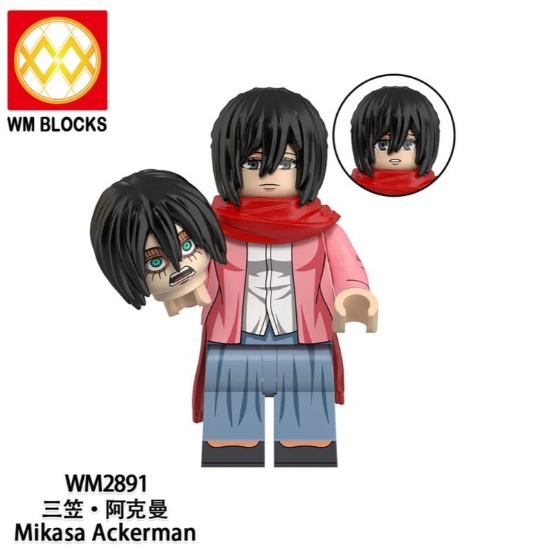 2 inch Custom, Mikasa Ackerman Miniature Figure with Base, New/Mint
