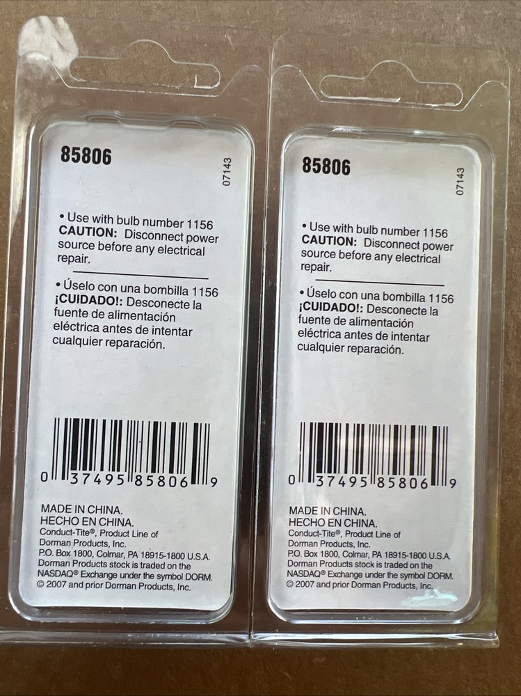 Dorman 85806 Universal Single Contact Light Lamp Socket 3/4 Bulb 1156 2pack.
