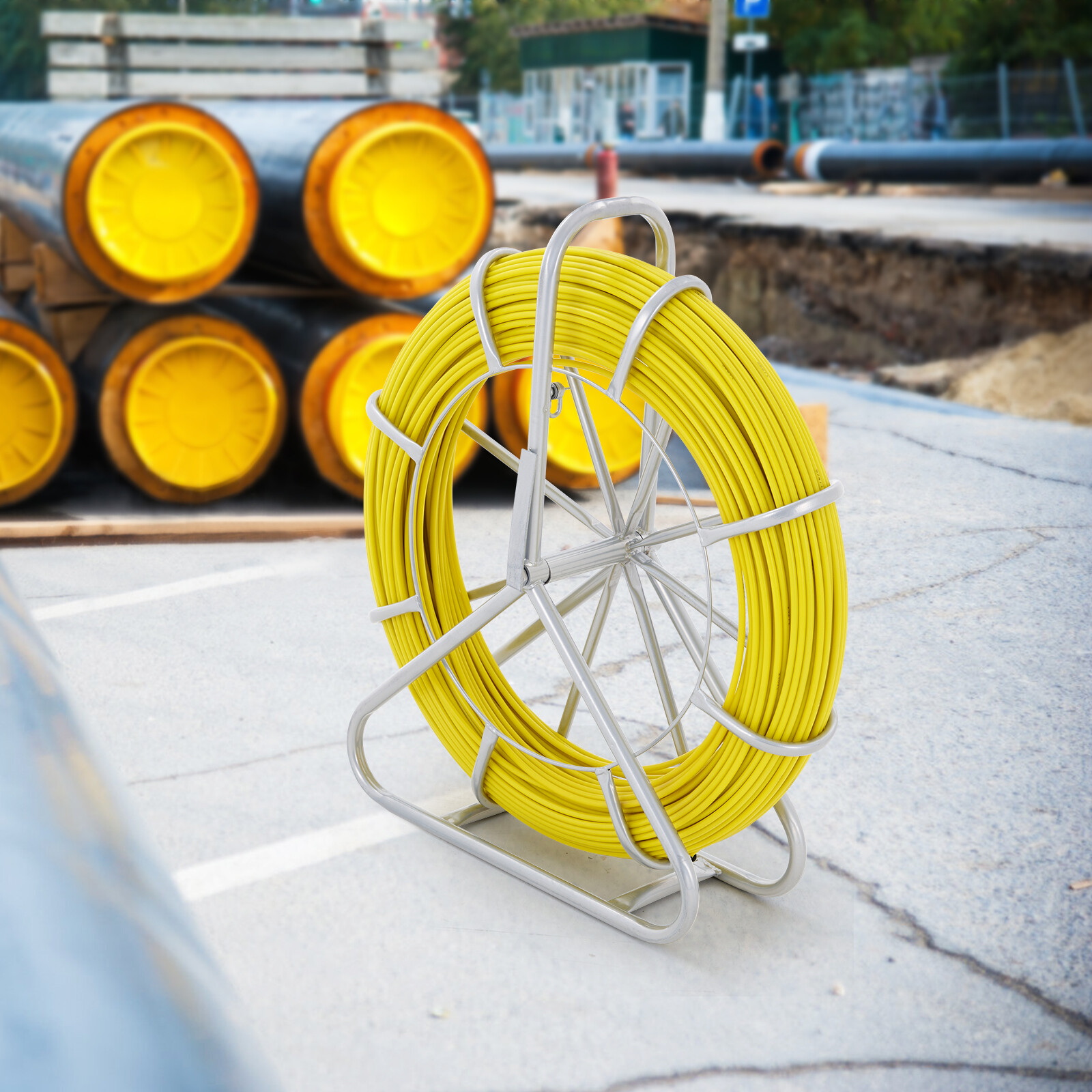 VEVOR Fish Tape Puller Fiberglass 492 ft 5/16 in Wire Cable Running Duct Rodder