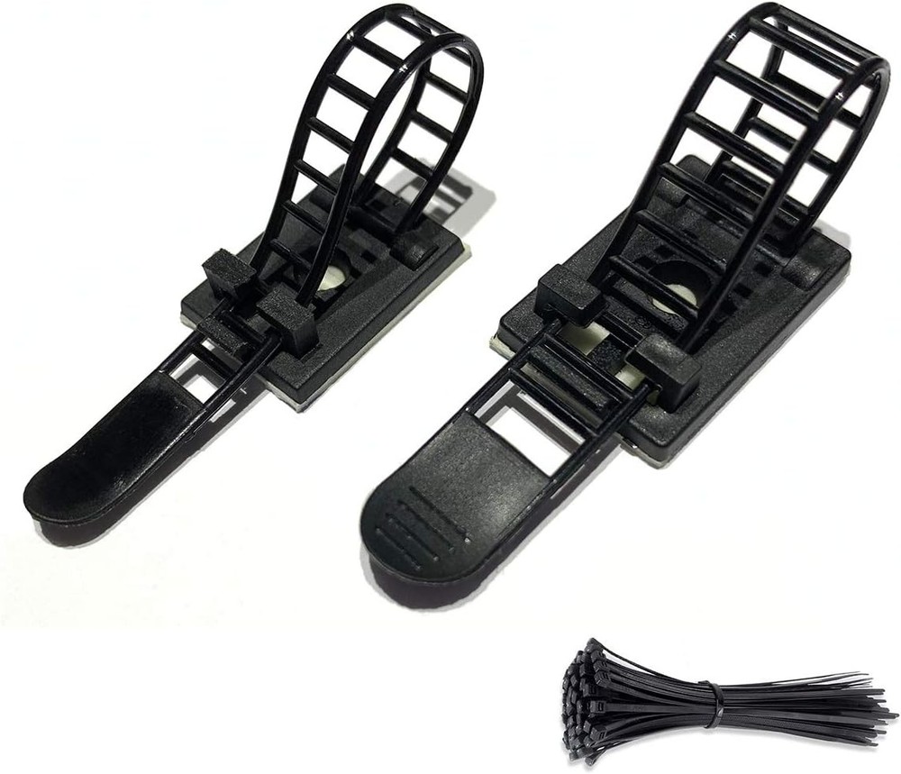 2 Sizes Adjustable Adhesive Cable Ties Cable Clips Wire Strap Cord Clp