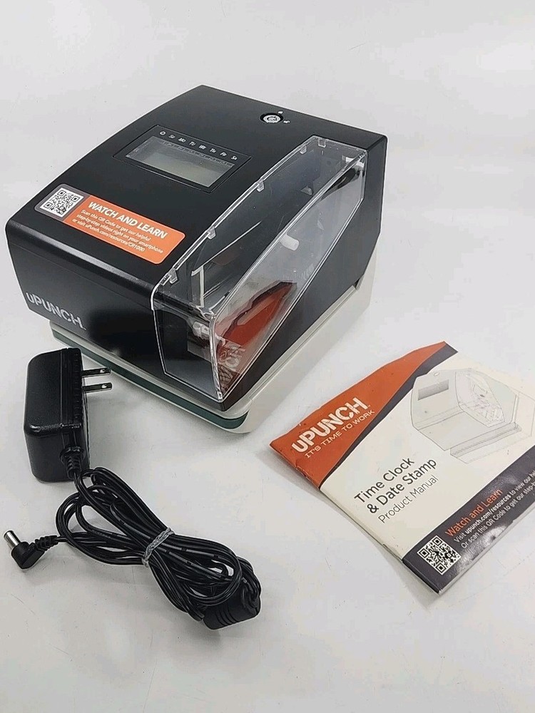 uPunch CR1000 Digital Time Clock Date Stamp Lightly Used Missing Keys Needs Ink
