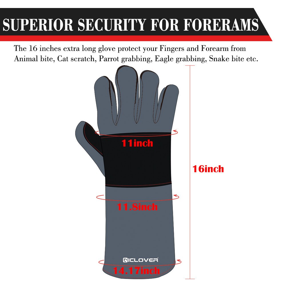 Animal Handling Gloves Sleeve Bite Proof Snake Pets Guards Gaiters Leg Protector