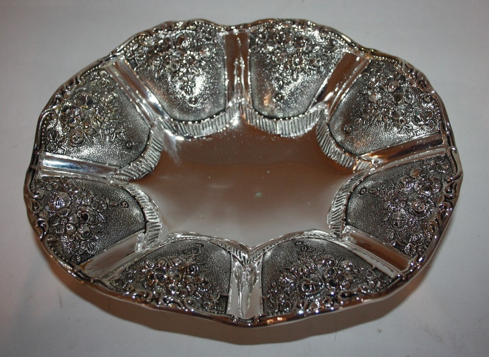 Studio Silversmiths Oval Footed Tray 10" X 8" X 3.5"H New in Box