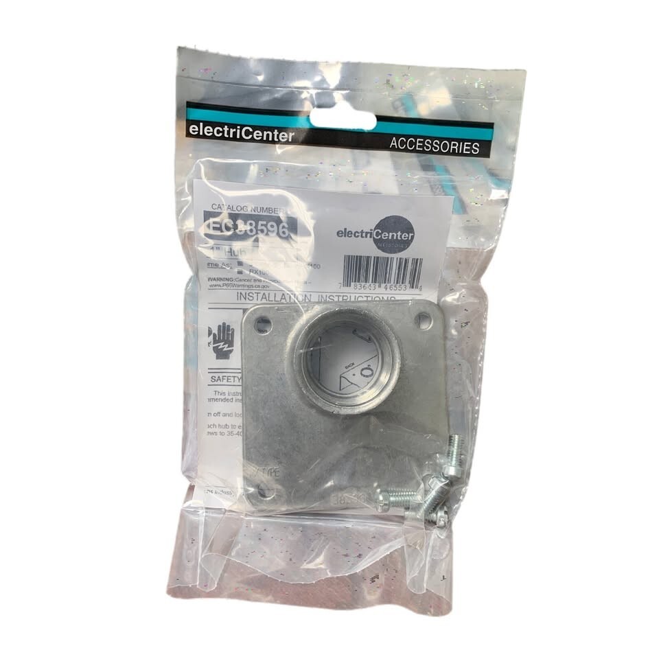 New In Box Electricenter EC38596 1" RX Meter Socket Metal Hub w Screw Kit