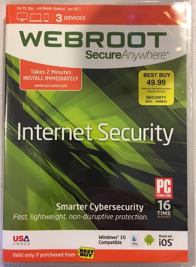 Webroot SecureAnywhere Internet Security - Full Version for Windows & Mac WBR00…
